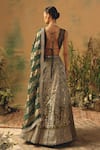 Shop Basanti - Kapde Aur Koffee Green Brocade Sequins, Beads, Zari V-neck The Olive Blush Lehenga Set at Aza Fashions Shop_Basanti - Kapde Aur Koffee_Green Brocade Sequins, Beads, Zari V-neck The Olive Blush Lehenga Set _at_Aza_Fashions