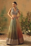 Basanti - Kapde Aur Koffee Silver Georgette Sequins, Stones, Pearls, Beads The Haldi Forest Lehenga Set at Aza Fashions Basanti - Kapde Aur Koffee_Silver Georgette Sequins, Stones, Pearls, Beads The Haldi Forest Lehenga Set _at_Aza_Fashions