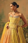 Basanti - Kapde Aur Koffee Yellow Georgette Sequins, Stones Sweetheart Neck The Wild Mariposa Lehenga Set at Aza Fashions Basanti - Kapde Aur Koffee_Yellow Georgette Sequins, Stones Sweetheart Neck The Wild Mariposa Lehenga Set _at_Aza_Fashions