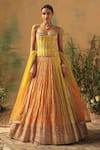 Buy Basanti - Kapde Aur Koffee Yellow Georgette Sequins, Stones Sweetheart Neck The Wild Mariposa Lehenga Set at Aza Fashions Buy_Basanti - Kapde Aur Koffee_Yellow Georgette Sequins, Stones Sweetheart Neck The Wild Mariposa Lehenga Set _at_Aza_Fashions