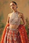 Buy Basanti - Kapde Aur Koffee Orange Organza Sequins, Beads, Crystals Halter The Saffron Mirage Lehenga Set Online at Aza Fashions Buy_Basanti - Kapde Aur Koffee_Orange Organza Sequins, Beads, Crystals Halter The Saffron Mirage Lehenga Set _Online_at_Aza_Fashions