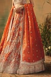 Shop Basanti - Kapde Aur Koffee Orange Organza Sequins, Beads, Crystals Halter The Saffron Mirage Lehenga Set Shop_Basanti - Kapde Aur Koffee_Orange Organza Sequins, Beads, Crystals Halter The Saffron Mirage Lehenga Set