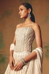 Basanti - Kapde Aur Koffee Ivory Georgette Sequins, Stones, Pearls The Morning Dew Corset Lehenga Set Online at Aza Fashions Basanti - Kapde Aur Koffee_Ivory Georgette Sequins, Stones, Pearls The Morning Dew Corset Lehenga Set _Online_at_Aza_Fashions