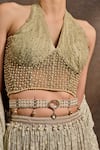 Tarun Tahiliani Ivory Pearls, Crystals, Brooches Jewelled Woven Belt at Aza Fashions Tarun Tahiliani_Ivory Pearls, Crystals, Brooches Jewelled Woven Belt _at_Aza_Fashions