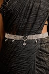 Buy Tarun Tahiliani Silver Pearls, Crystals, Brooches Jewelled Belt Online at Aza Fashions Buy_Tarun Tahiliani_Silver Pearls, Crystals, Brooches Jewelled Belt _Online_at_Aza_Fashions