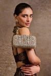 Buy_Tarun Tahiliani_Black Embroidery, Beads, Stones Mughal Inspired Clutch _at_Aza_Fashions