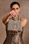 Buy Tarun Tahiliani Silver Embroidery, Stones, Beads Mughal Motif Zardozi Clutch at Aza Fashions Buy_Tarun Tahiliani_Silver Embroidery, Stones, Beads Mughal Motif Zardozi Clutch _at_Aza_Fashions