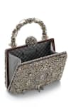 Tarun Tahiliani Silver Embroidery, Stones, Beads Mughal Motif Zardozi Clutch Online at Aza Fashions Tarun Tahiliani_Silver Embroidery, Stones, Beads Mughal Motif Zardozi Clutch _Online_at_Aza_Fashions