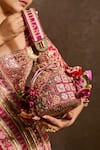 Shop Tarun Tahiliani Multi Color Embroidery, Stones, Beads, Tassels Kashida Potli Bag Shop_Tarun Tahiliani_Multi Color Embroidery, Stones, Beads, Tassels Kashida Potli Bag