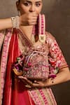 Buy Tarun Tahiliani Multi Color Embroidery, Stones, Beads, Tassels Kashida Potli Bag Online Buy_Tarun Tahiliani_Multi Color Embroidery, Stones, Beads, Tassels Kashida Potli Bag _Online