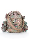 Buy Tarun Tahiliani Multi Color Embroidery, Beads, Stones, Tassels Mosaic Inspired Potli Bag Buy_Tarun Tahiliani_Multi Color Embroidery, Beads, Stones, Tassels Mosaic Inspired Potli Bag