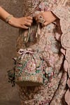 Tarun Tahiliani Multi Color Embroidery, Beads, Stones, Tassels Mosaic Inspired Potli Bag Online Tarun Tahiliani_Multi Color Embroidery, Beads, Stones, Tassels Mosaic Inspired Potli Bag _Online