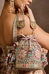 Buy Tarun Tahiliani Multi Color Embroidery, Beads, Stones, Tassels Mosaic Inspired Potli Bag Online Buy_Tarun Tahiliani_Multi Color Embroidery, Beads, Stones, Tassels Mosaic Inspired Potli Bag _Online