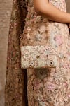 Tarun Tahiliani Multi Color Embroidery, Beads, Stones, Rhinestones Mosaic Sling Clutch Bag Online Tarun Tahiliani_Multi Color Embroidery, Beads, Stones, Rhinestones Mosaic Sling Clutch Bag _Online