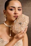Buy_Tarun Tahiliani_Gold Sequins, Stones, Crystals Embroidered Octagonal Clutch 