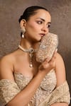 Buy_Tarun Tahiliani_Gold Sequins, Stones, Crystals Embroidered Octagonal Clutch _at_Aza_Fashions