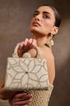 Tarun Tahiliani_Cream Crystals, Pearls, Beads, Sequins Embroidered Bag _Online_at_Aza_Fashions