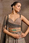 Buy Tarun Tahiliani Emerald Green Crystals, Brooches, Stones Jewelled Belt at Aza Fashions Buy_Tarun Tahiliani_Emerald Green Crystals, Brooches, Stones Jewelled Belt _at_Aza_Fashions