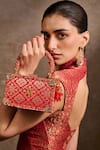 Buy Tarun Tahiliani Red Beads, Stones, Tassels Beaded Handle Brocade Clutch Bag Online at Aza Fashions Buy_Tarun Tahiliani_Red Beads, Stones, Tassels Beaded Handle Brocade Clutch Bag _Online_at_Aza_Fashions