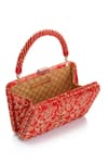 Tarun Tahiliani Red Beads, Stones, Tassels Beaded Handle Brocade Clutch Bag Online at Aza Fashions Tarun Tahiliani_Red Beads, Stones, Tassels Beaded Handle Brocade Clutch Bag _Online_at_Aza_Fashions