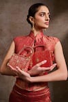 Buy Tarun Tahiliani Red Beads, Stones, Tassels Beaded Handle Brocade Clutch Bag Online at Aza Fashions Buy_Tarun Tahiliani_Red Beads, Stones, Tassels Beaded Handle Brocade Clutch Bag _Online_at_Aza_Fashions
