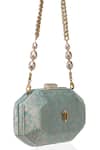 Buy Tarun Tahiliani Blue Pearls, Beads, Stones, Rhinestones Octagon Shaped Brocade Sling Clutch Bag Online at Aza Fashions Buy_Tarun Tahiliani_Blue Pearls, Beads, Stones, Rhinestones Octagon Shaped Brocade Sling Clutch Bag _Online_at_Aza_Fashions
