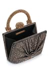 Tarun Tahiliani Brown Rhinestones, Beads, Stones Draped Foil Jersey Embellished Clutch Bag Online at Aza Fashions Tarun Tahiliani_Brown Rhinestones, Beads, Stones Draped Foil Jersey Embellished Clutch Bag _Online_at_Aza_Fashions