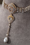 Shop Tarun Tahiliani Gold Plated Pearl Pendant Drop Embellished Choker Online at Aza Fashions Shop_Tarun Tahiliani_Gold Plated Pearl Pendant Drop Embellished Choker _Online_at_Aza_Fashions