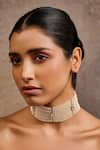 Buy Tarun Tahiliani Gold Plated Pearl Bar Embellished Choker at Aza Fashions Buy_Tarun Tahiliani_Gold Plated Pearl Bar Embellished Choker _at_Aza_Fashions