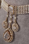 Buy_Tarun Tahiliani_Gold Plated Dangling Zircon Drop Choker _Online_at_Aza_Fashions
