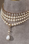 Tarun Tahiliani Gold Plated Pearl And Zircon Multi Layered Choker Necklace Online at Aza Fashions Tarun Tahiliani_Gold Plated Pearl And Zircon Multi Layered Choker Necklace _Online_at_Aza_Fashions