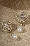 Buy Tarun Tahiliani Gold Plated Stones, Pearls, Faux Diamonds, Rhombus Shaped Embellished Earrings Online at Aza Fashions Buy_Tarun Tahiliani_Gold Plated Stones, Pearls, Faux Diamonds, Rhombus Shaped Embellished Earrings _Online_at_Aza_Fashions
