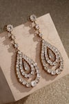 Shop Tarun Tahiliani Gold Plated Stones, Diamonds Pear Shaped Embellished Dangler Earrings at Aza Fashions Shop_Tarun Tahiliani_Gold Plated Stones, Diamonds Pear Shaped Embellished Dangler Earrings _at_Aza_Fashions
