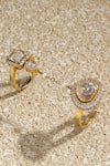 Tarun Tahiliani Gold Plated Faux Diamonds, Zari, Pearls, Embellished Link Double Finger Ring Online at Aza Fashions Tarun Tahiliani_Gold Plated Faux Diamonds, Zari, Pearls, Embellished Link Double Finger Ring _Online_at_Aza_Fashions