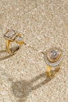 Buy Tarun Tahiliani Gold Plated Faux Diamonds, Zari, Pearls, Embellished Link Double Finger Ring at Aza Fashions Buy_Tarun Tahiliani_Gold Plated Faux Diamonds, Zari, Pearls, Embellished Link Double Finger Ring _at_Aza_Fashions