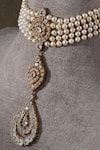 Tarun Tahiliani Gold Plated Pearl Linked Embellished Gulluband Necklace Online at Aza Fashions Tarun Tahiliani_Gold Plated Pearl Linked Embellished Gulluband Necklace _Online_at_Aza_Fashions