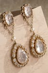 Buy Tarun Tahiliani Gold Plated Diamonds, Pearls, Stones, Crystals Motif Drop Embellished Earrings Online at Aza Fashions Buy_Tarun Tahiliani_Gold Plated Diamonds, Pearls, Stones, Crystals Motif Drop Embellished Earrings _Online_at_Aza_Fashions