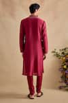 Shop_Kalista_Magenta Chanderi Silk Embroidery Aarsh Kurta And Churidar Set _at_Aza_Fashions