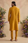 Shop_Kalista_Yellow Chanderi Silk Embroidery, Tassels Aarush Plain Kurta And Churidar Set  _at_Aza_Fashions