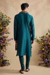 Shop Kalista Emerald Green Chanderi Silk Embroidery, Aarush Kurta Set With Floral Dupatta at Aza Fashions Shop_Kalista_Emerald Green Chanderi Silk Embroidery, Aarush Kurta Set With Floral Dupatta _at_Aza_Fashions
