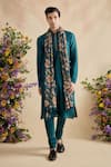 Buy Kalista Emerald Green Chanderi Silk Embroidery, Aarush Kurta Set With Floral Dupatta at Aza Fashions Buy_Kalista_Emerald Green Chanderi Silk Embroidery, Aarush Kurta Set With Floral Dupatta _at_Aza_Fashions
