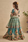 Buy_Kalista_Teal Viscose, Silk, Tulle Embroidery, Zari Zareen Floral Lehenga Set _Online_at_Aza_Fashions