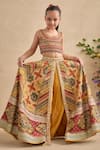Kalista_Multi Color Viscose, Silk Mirrors, Sequins, Gulnaar Printed Lehenga Blouse Set _Online_at_Aza_Fashions