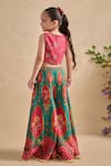 Shop Kalista Pink Silk Embroidery, Zari Urja Floral Sharara Blouse Set at Aza Fashions Shop_Kalista_Pink Silk Embroidery, Zari Urja Floral Sharara Blouse Set _at_Aza_Fashions