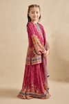 Buy_Kalista_Fuchsia Viscose Georgette Embroidery, Sequins, Maahi Printed Kurta Sharara Set _Online_at_Aza_Fashions