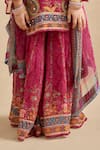 Kalista_Fuchsia Viscose Georgette Embroidery, Sequins, Maahi Printed Kurta Sharara Set _at_Aza_Fashions