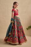 Buy_Kalista_Magenta Viscose, Silk, Tissue Embroidery, Shazia Printed Lehenga Blouse Set _Online_at_Aza_Fashions