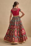Shop_Kalista_Magenta Viscose, Silk, Tissue Embroidery, Shazia Printed Lehenga Blouse Set _Online_at_Aza_Fashions
