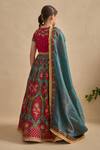 Shop_Kalista_Magenta Viscose, Silk, Tissue Embroidery, Shazia Printed Lehenga Blouse Set _at_Aza_Fashions