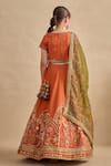 Shop_Kalista_Orange Silk, Viscose Georgette Embroidery, Sequins, Beads, Yamika Lehenga Set _at_Aza_Fashions